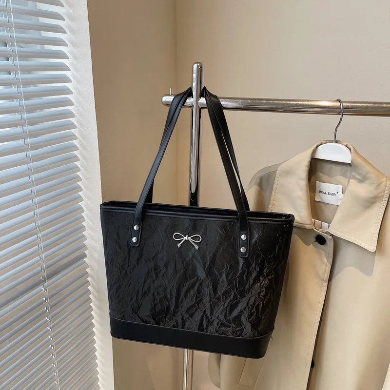 New Large Tote Bag for Women Fashionable Spacious Shoulder Bag High-Quality Work Commuter Purse Versatile Casual Handbag Ladies