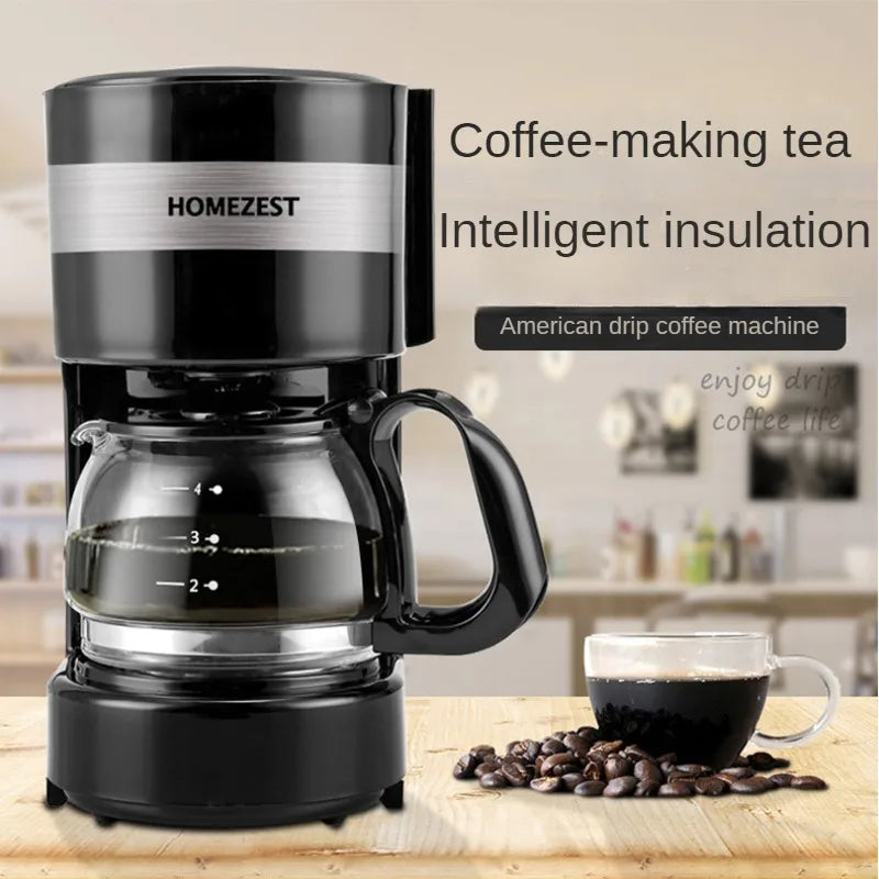 Household Small American Drip Coffee Maker Fully Automatic Tea Maker Portable Travel Coffee Maker Intelligent Heat Preservation
