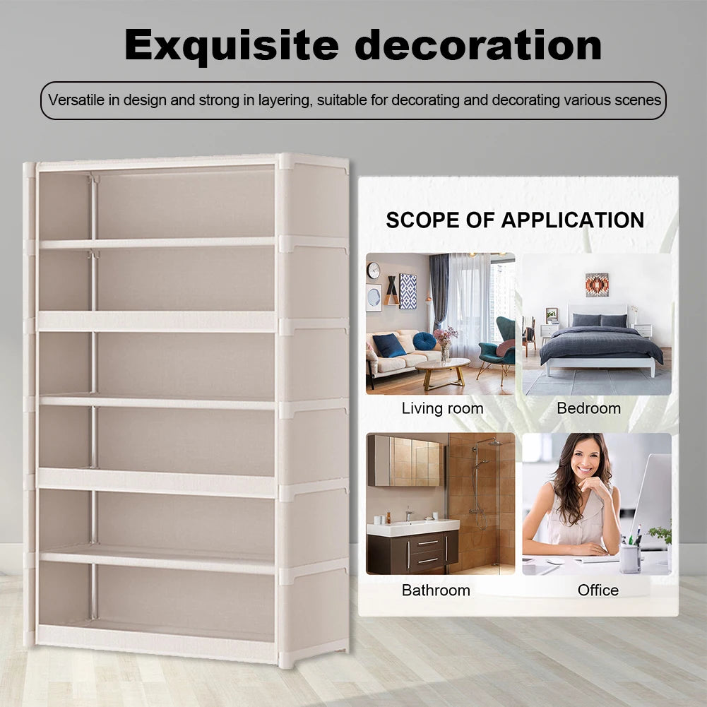7 Tiers Shoe Rack Organizer with Clear Flip Door  Storage Organizer Shoe Storage Shelf Cabinet for Bags  Books Clothes