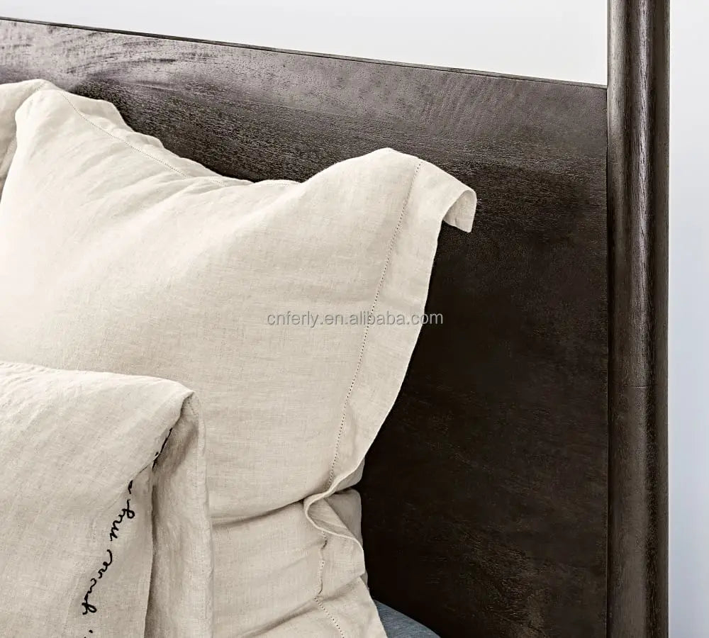 Luxury New Arrival Home Furniture Hotel Bed American Style Wood Bed Bedroom Furniture Panel Platform Four Poster Bed
