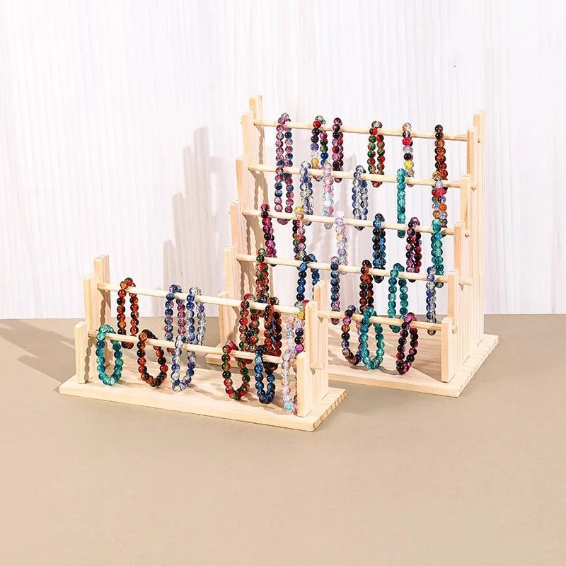 Wooden Bracelet Stand and Display 6 Tier Bracelet Holder Organizer Displays for Selling Stand for Jewelry Bangle