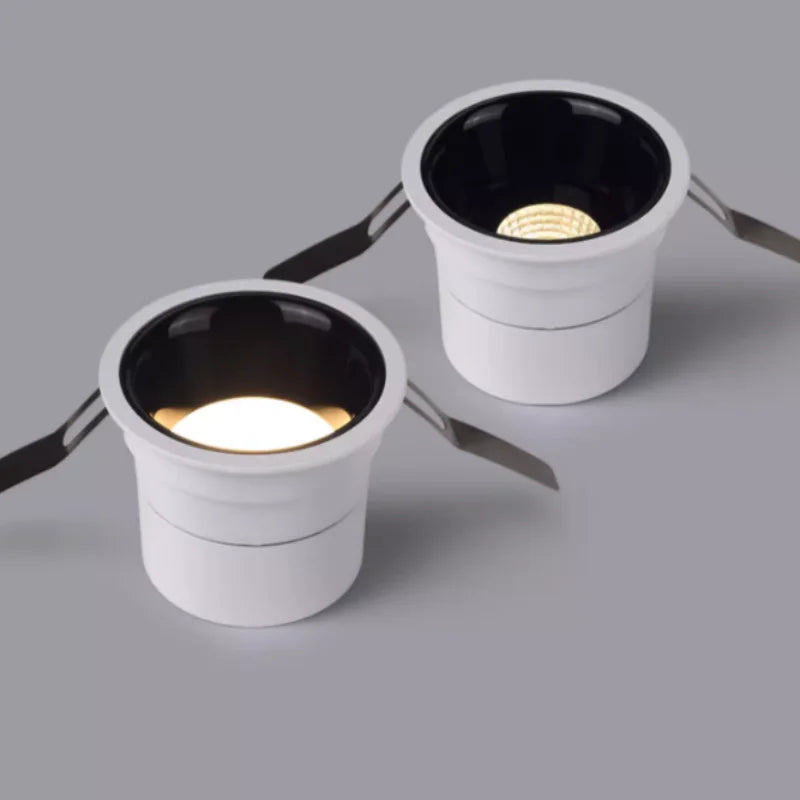 Embedded LED home living room ceiling wall washer lamp with anti-glare feature, small hill-shaped ultra-thin downlight