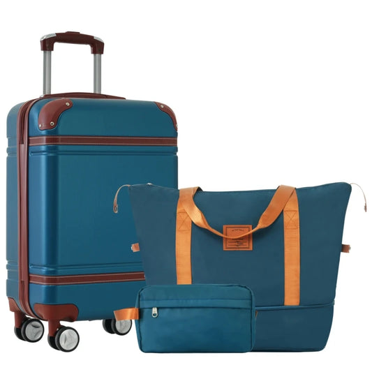 Hardshell Luggage Sets with Bags Carry-on Suitcase Double Spinner Wheels with TSA Lock ,Single Luggage 20 IN, Multiple colors