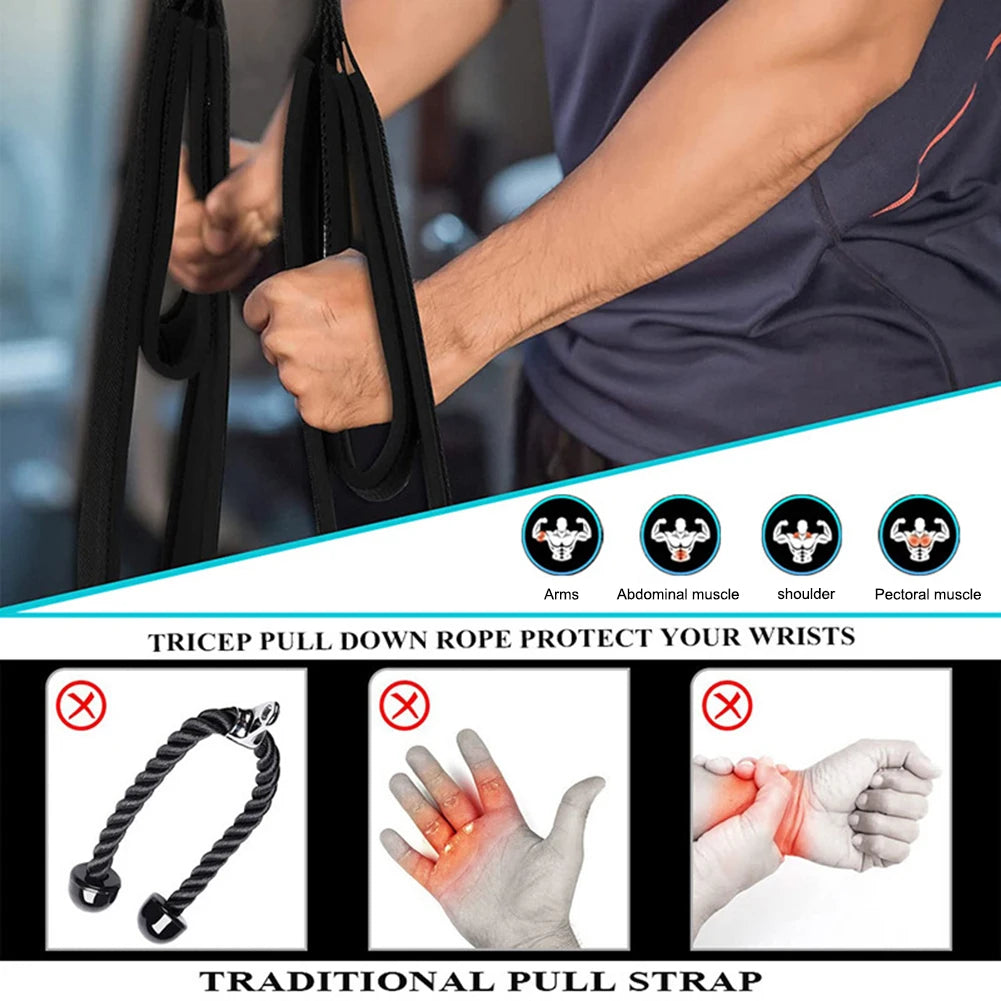 Pulldown Rope Anti-Slip Muscle Training Tricep Exercise Rope Multi-Purpose Fitness Arm Strength Rope for Gym Fitness Accessories