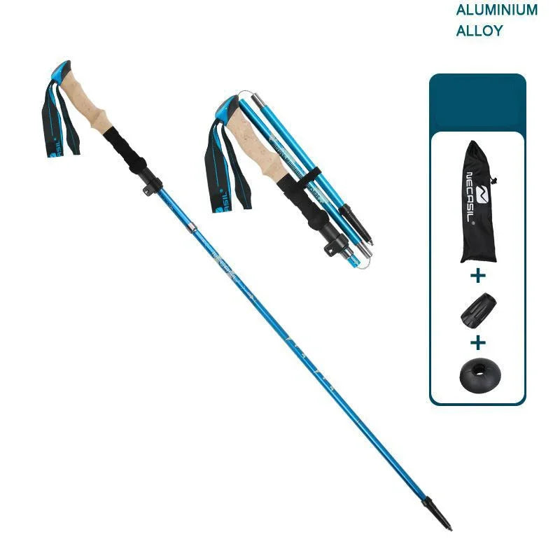 Collapsible Hiking Stick-Lightweight,Foldable Retractable Trekking Poles with Adjustable Heights-Walking Backpacking,Camping