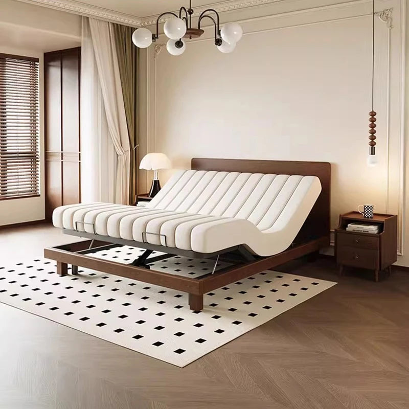 Massage Modern Massage Bed Double Loft Luxury Sleeping Design Platform Bed Leather Frame Letto Matrimoniale Trendy Furniture