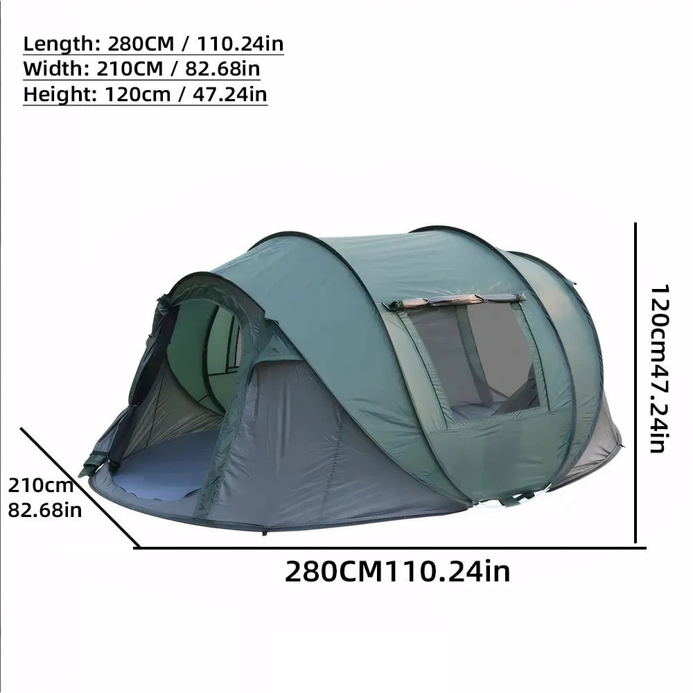 A pop-up tent for family trips, waterproof sun-proof camping tent, portable outdoor tent camping and hiking trips