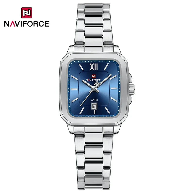 NAVIFORCE Fashion Women's Watches Waterproof Couple Steel Strap Quartz Calendar Wristwatch Gift for Girl Clock Relogio Feminino