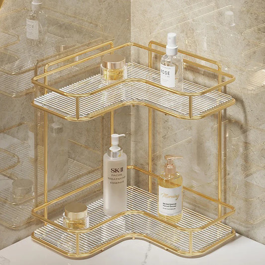 Bathroom Corner Organizer Cabinet Cosmetic Holder Shower Rack Corner Shelf Acrylic Triangle Wall-mounted Countertop Storage