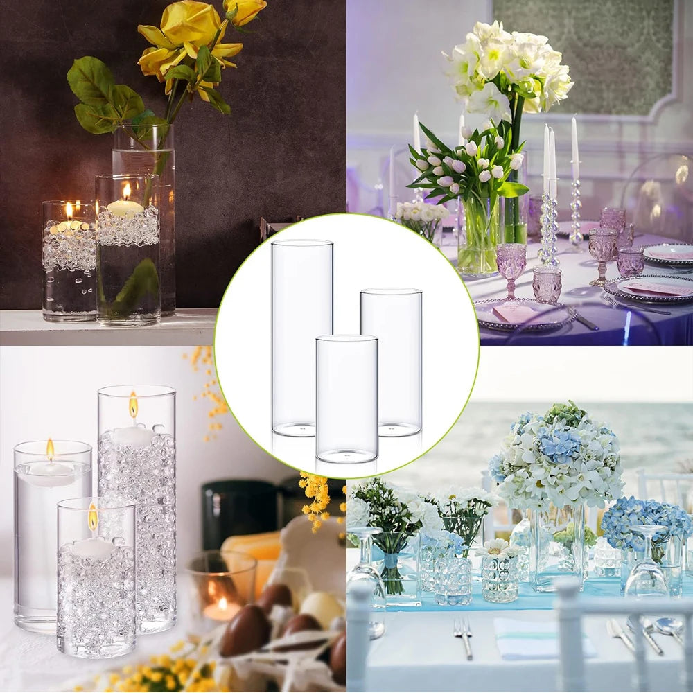 6.5cm Clear Glass Cylinder Vases Floating Candles Holders Clear Cylinder Flower Vases Clear Glass Vases Table Centerpieces Vases