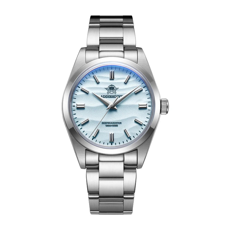 ADDIESDIVE Men's Watch 36mm Quartz Watch Diving 100m Sand Dial 316L Stainless Steel AR Bubber Glass Fashion WristWatch for Men