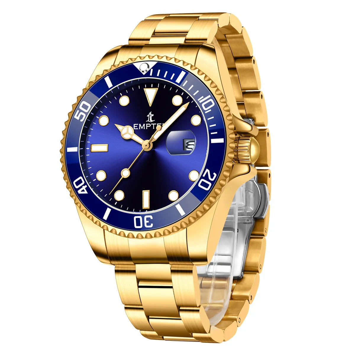 Watches for Men with Date Luxury Big Face Waterproof Mens Wristwatch Analog Dress Two Tone Stainless Steel Man Watch Luminous