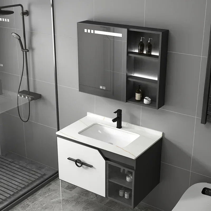 Bathroom Dressing Table and Sink Combination, Rock Plate Integrated Washbasin, Smart Mirror Cabinet, Toilet Furniture