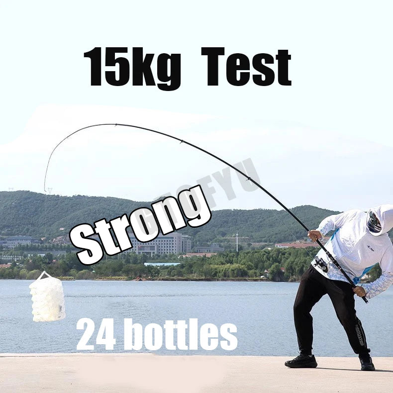 2.1-4.5M Telescopic Fishing Rod Carbon Spinning Fishing Pole Boat Saltwater Freshwater Beach Rock Surfcasting Baitcasting Rod