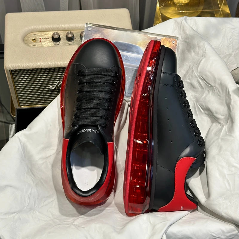 Handcrafted Leather Casual Sneakers Man Platform Trainers Unisex Originality Flat Loafers Men's Footwear