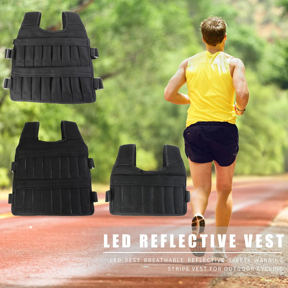 3/15/35kg Workout Weight Jacket Adjustable Weighted Exercise Vest Workout Equipment for Boxing Training Workout Running Fitness