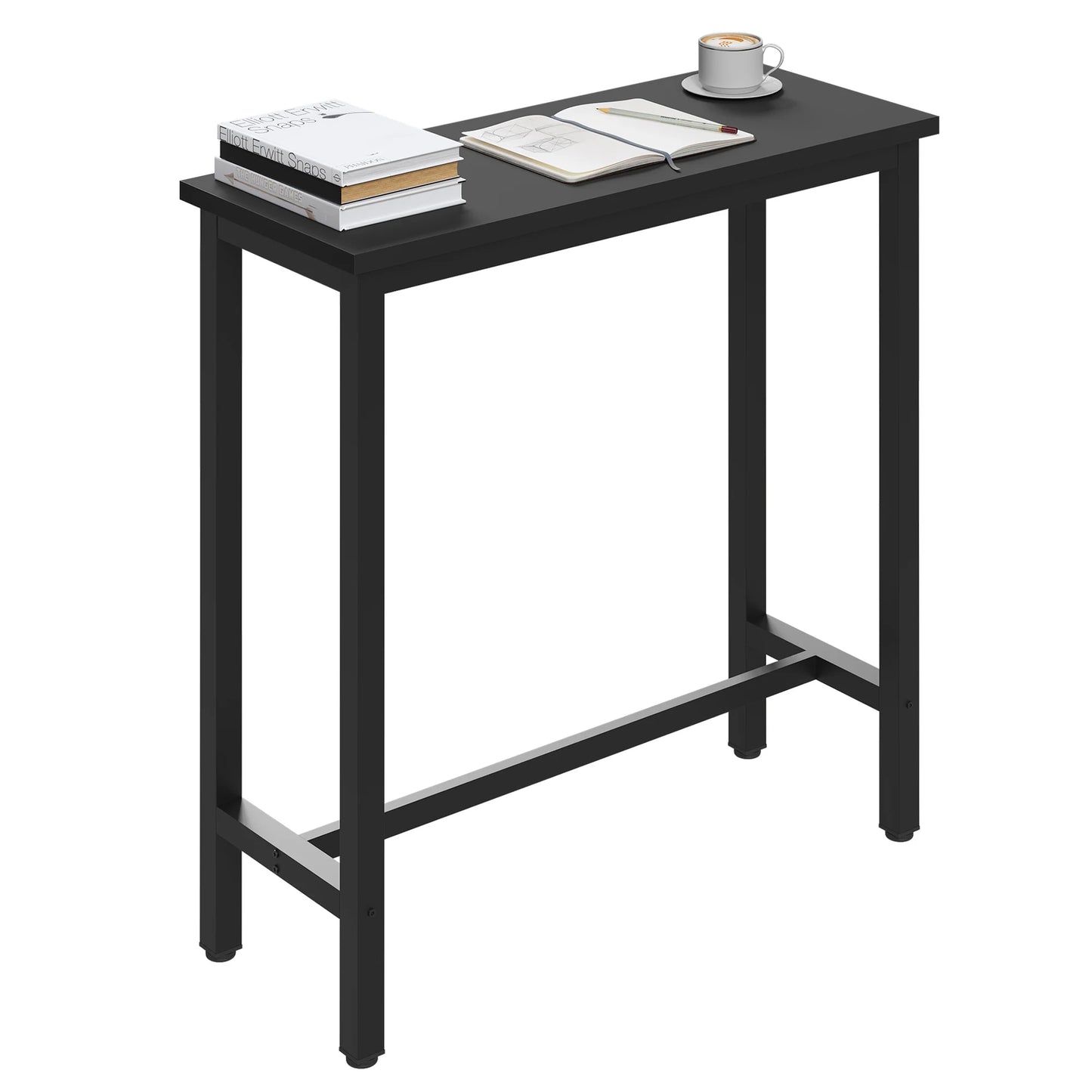 WOLTU Bar Table Dining Table Home Milk Tea Shop Wall High Table Metal Frame Rectangular Kitchen Coffee Table for Bar Bistro
