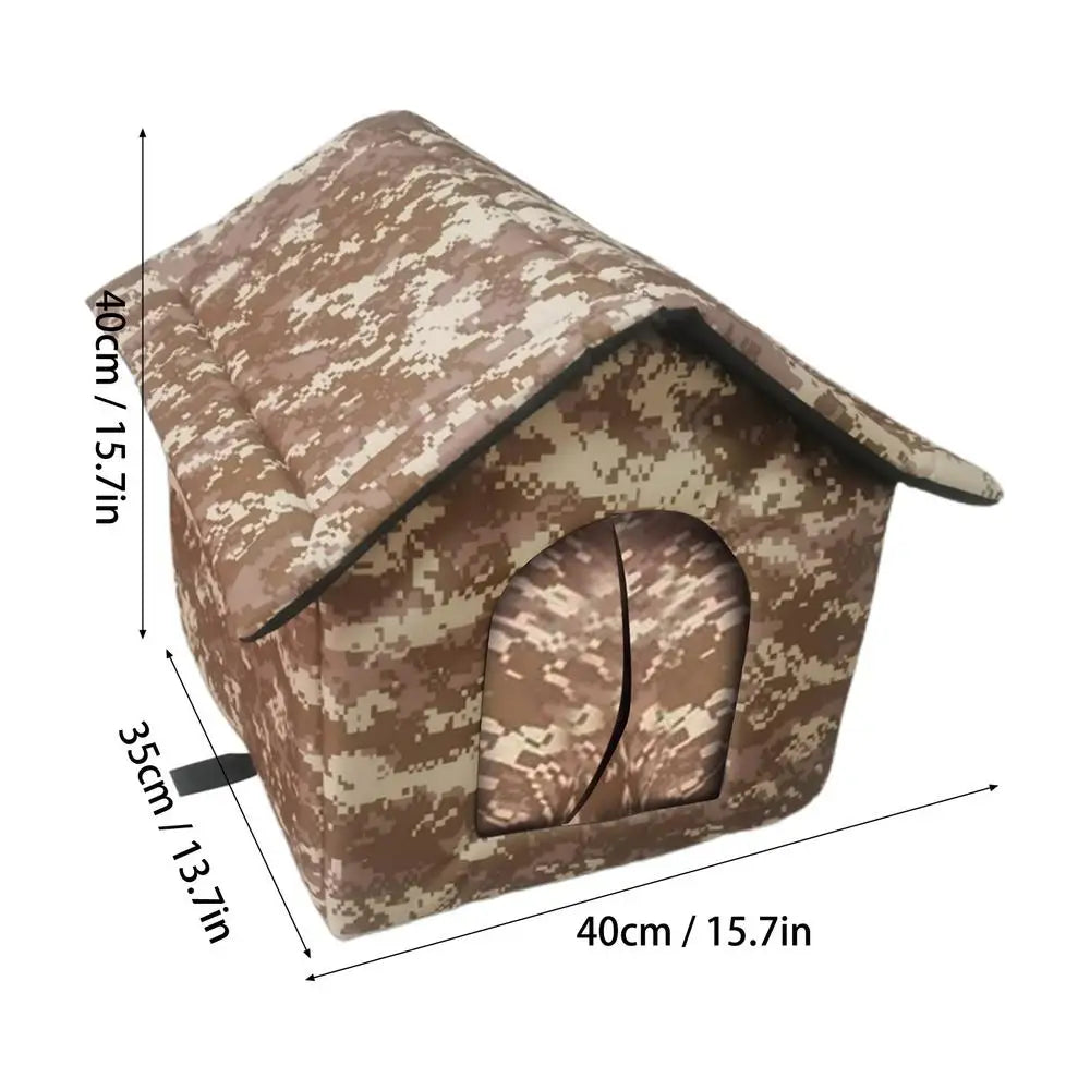 Outdoor Feral Cat House Weatherproof Warm Shelter for Winter Outside Shelter for Winter Pet House with Door Cold Weather House