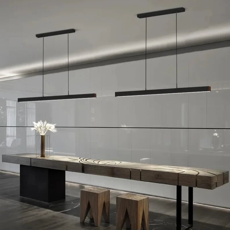 Nordic Simplicity Strip Led Pendant Lights for Dining Table Bar Kitchen Office Designer Chandelier Lamps Indoor Lighting Fixture