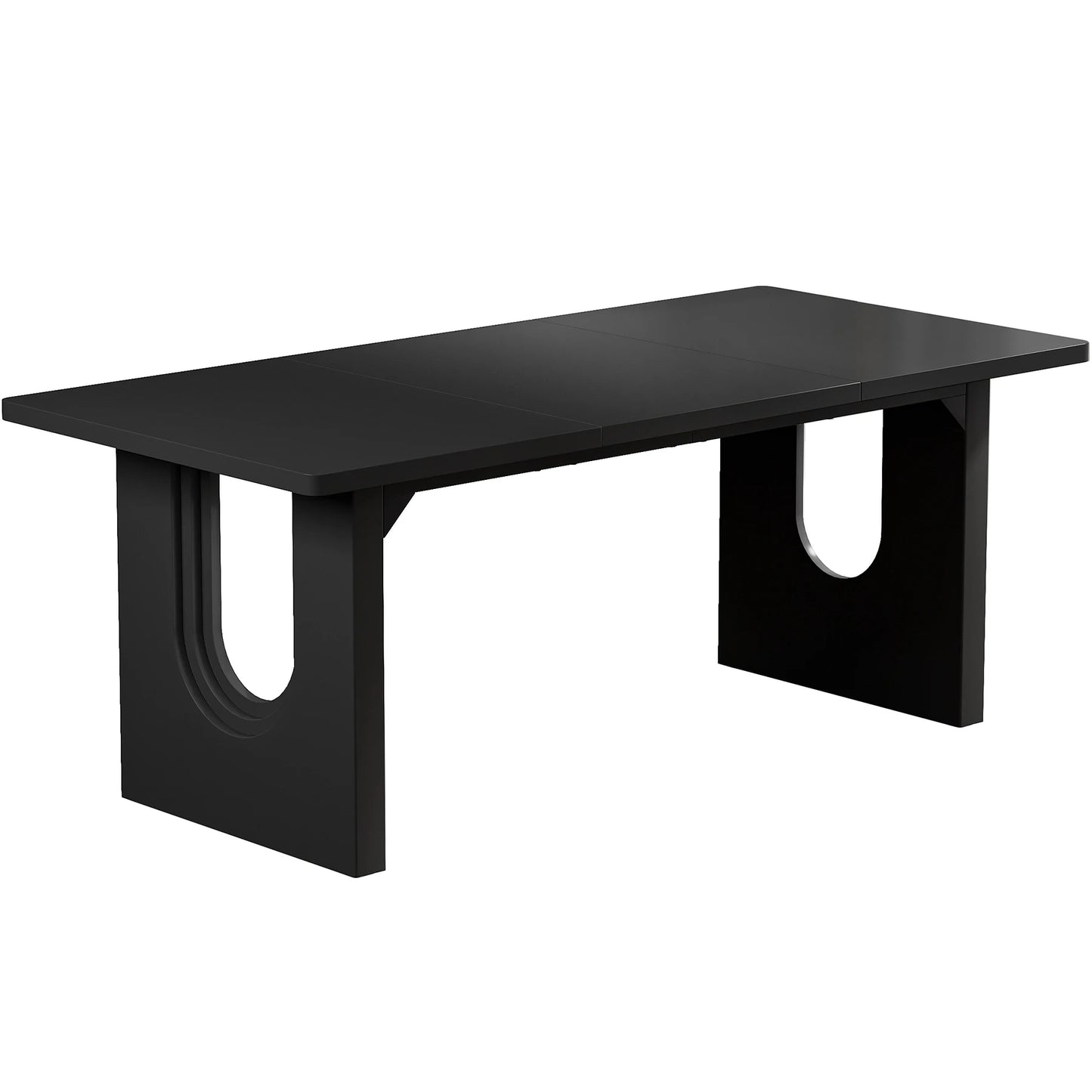 Tribesigns Modern Dining Table for 6 People, 71" Large Kitchen Dining Table with Wood Pedestal Base, Rectangular Dinner Table