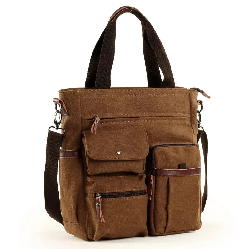 Men Canvas Messenger Bag Crossbody Bags Unisex Sling Bag Shoulder Bag for Travel Work College Vintage Men's Handbags Briefcase