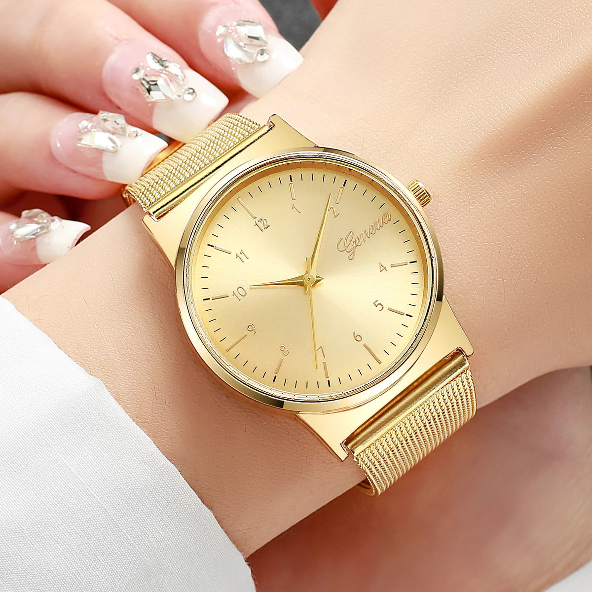 Fashion Women Watches Simple Arabic Dial Quartz Watch Luxury Mesh Band Ladies Wristwatches Reloj Mujer Girls Clock Gift