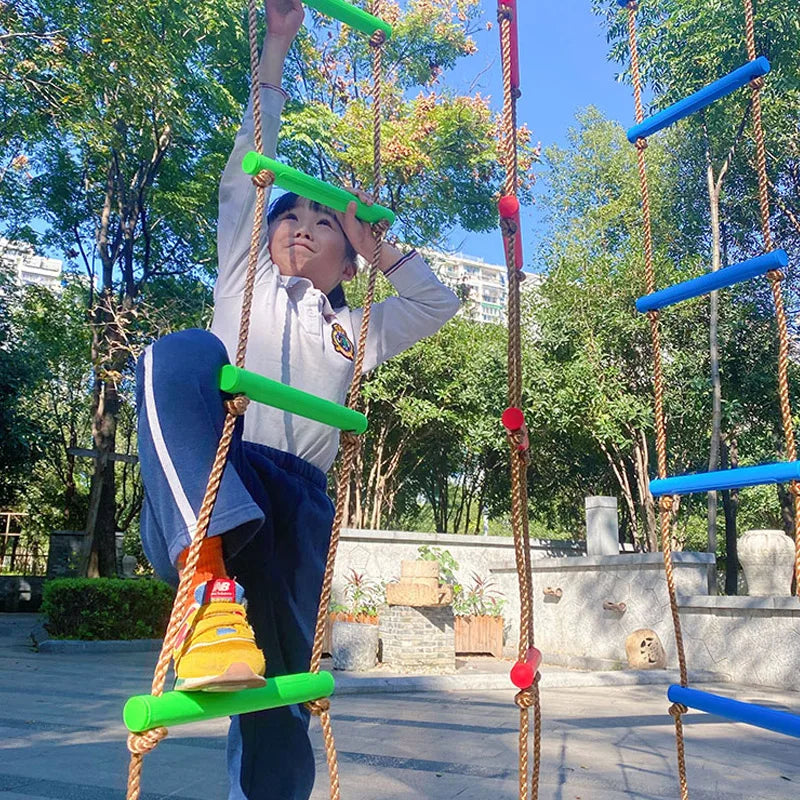 Climbing Rope Ladder For Kids Outdoor Games Backyard Swing Garden Tree House Playground Sensory Integration Training Equipment