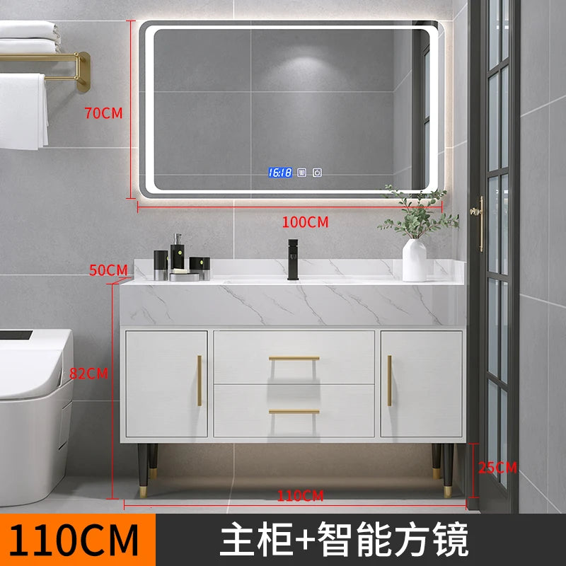 Bathroom Cabinet Washbasin Bathroom Combination Simple Household Toilet Furniture Solidbathroom Modern Vanity With Sink 24