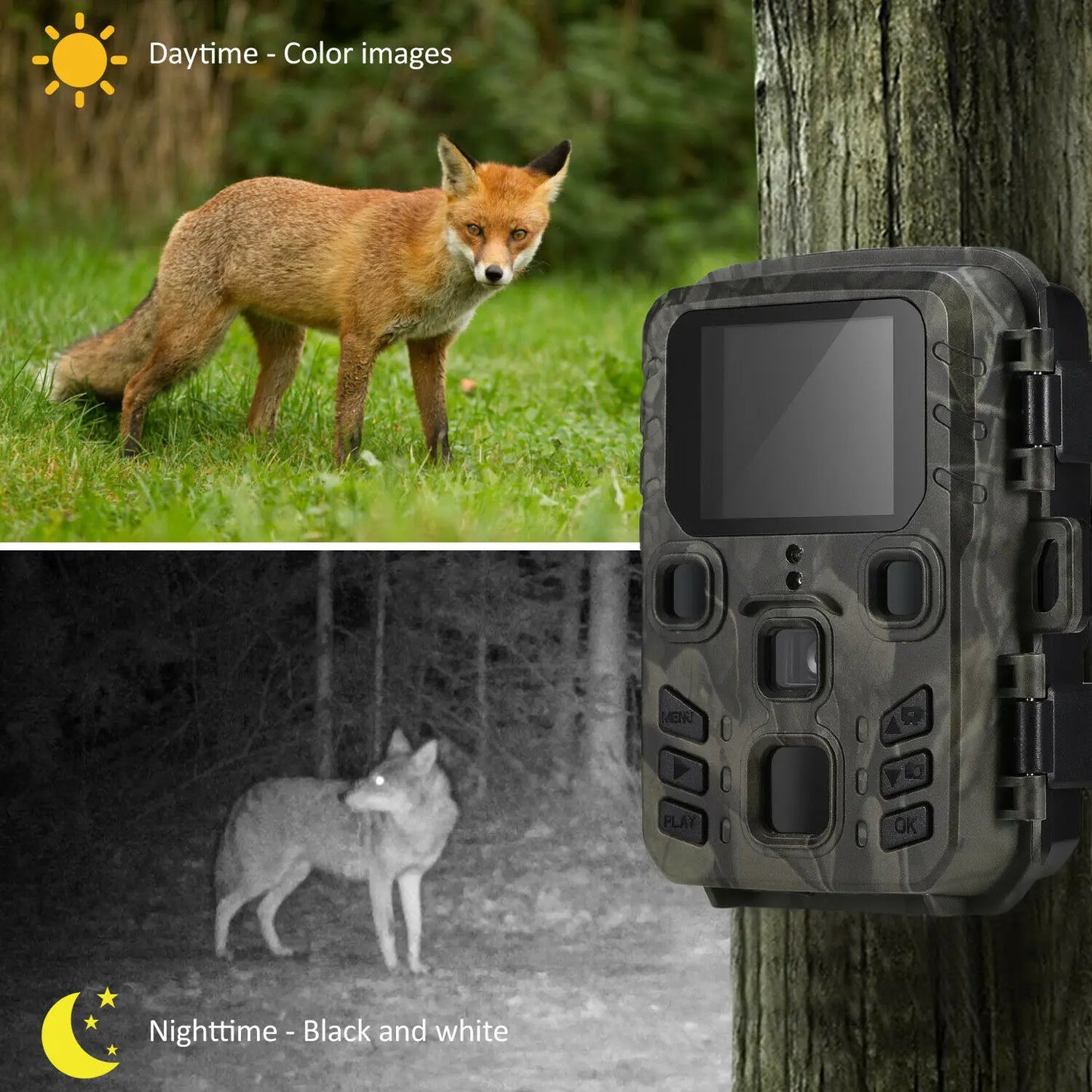 Hunting Wild Trail Camera 20MP 1080P Outdoor Wildlife Cameras Scouting Surveillance Mini301 Night Vision Photo Traps Tracking