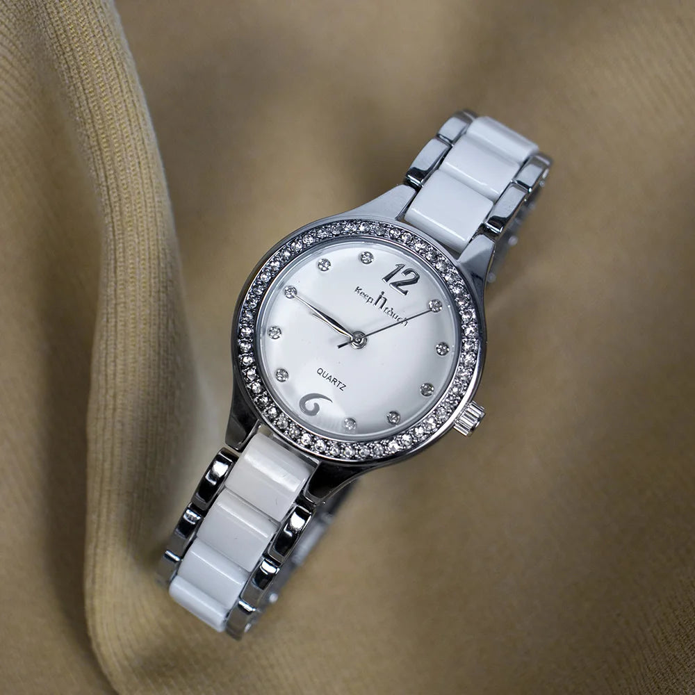 Women's Watch 2025 New Ladies Diamond Waterproof Quartz Wristwatches Resin Ceramic Strap Fashion Luxury Women Watches Gifts