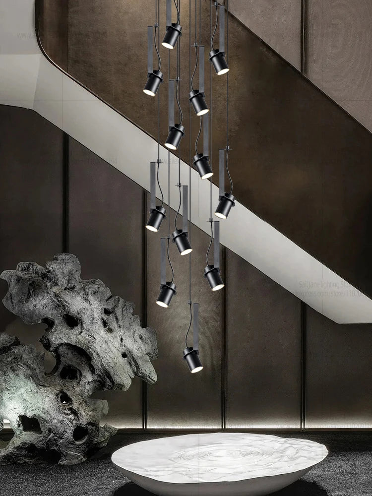 Led Spotlights Chandelier Minimalist Modern Living Room Lighting Home Decoration Hanging Restaurant Lamp Stairs Pendent light
