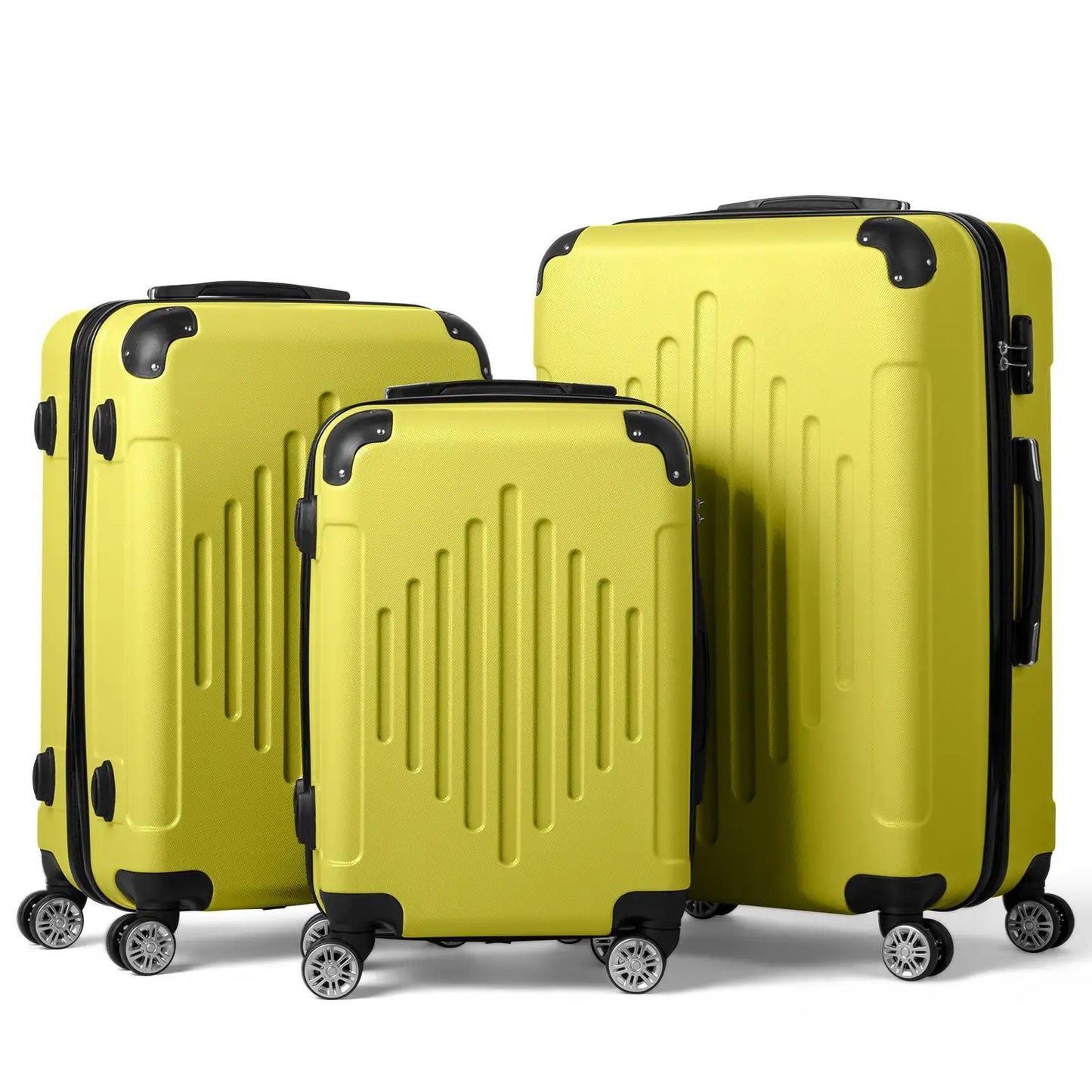 20" 24" 28" Suitcase PC ABS TSA Luggage 3 Piece Set Lock Spinner Carry on