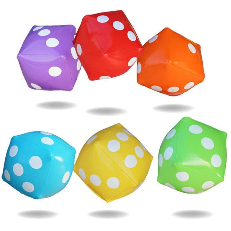 Funny PVC Inflatable Dice 28*28CM Playground Pool Carniva Party Supplies Kids Adults Best Outdoor Fun Games for Entertainment