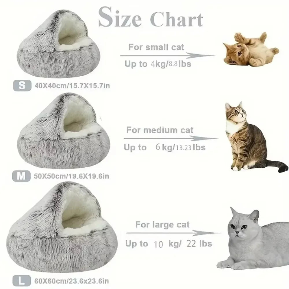 Semi Enclosed Pet Sleep Bags Long Round Cat Cushion Soft Plush 2 In 1 Warms Cats Beds Simple Comfort Warm Puppy Sleeping Nest