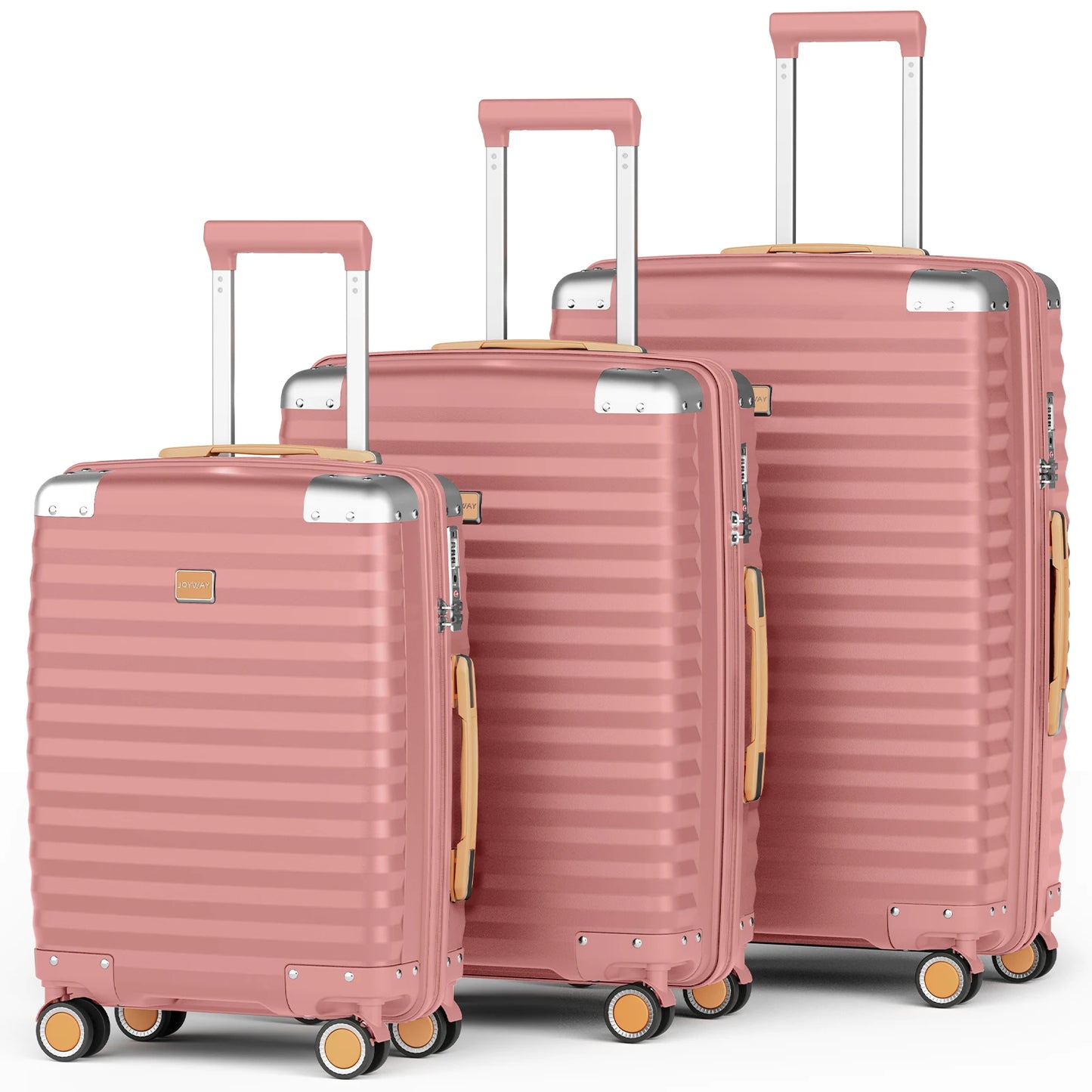 Joyway 1/3pcs Travel Luggage Suitcase, TSA Lock, Durable Lightweight PP Hard Shell Suitcase, Side Hooks, Corner Protectors
