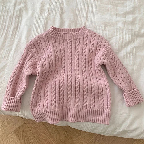 Spring Autumn Kids Knitted Clothing Set Long Sleeved Striped Pullover Sweater+Shorts Baby Boys Girl Clothes Suit Children Suit