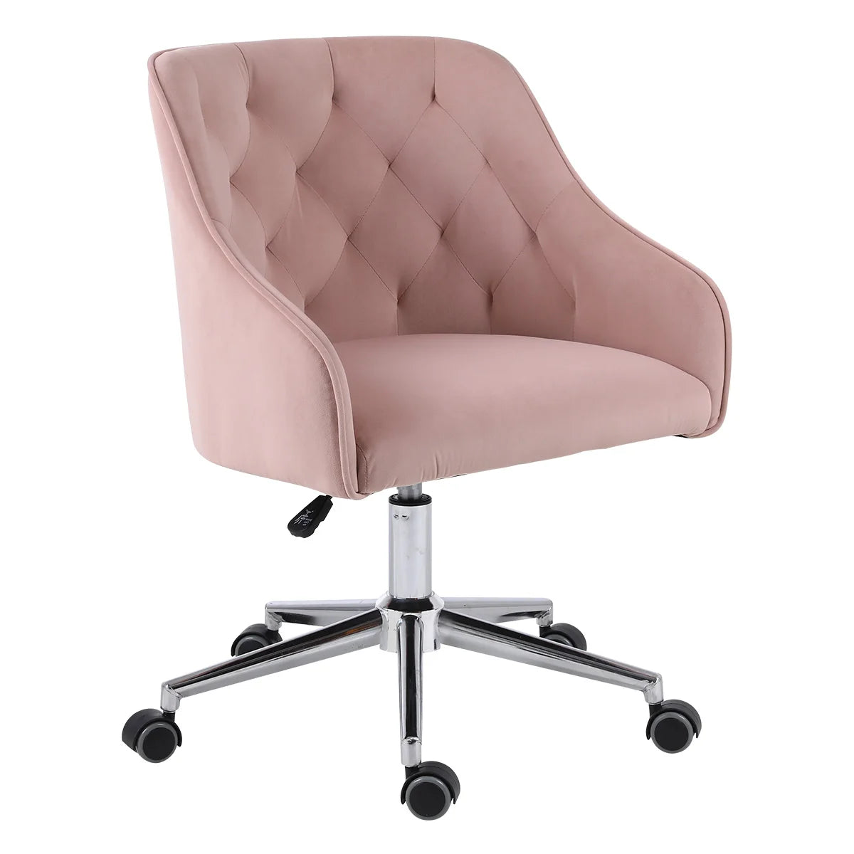 Vanity Chair With Wheels Back Metal Legs Sponge Material Height Adjustable Swivel Bedroom Living Room Make Up Manicure Chair