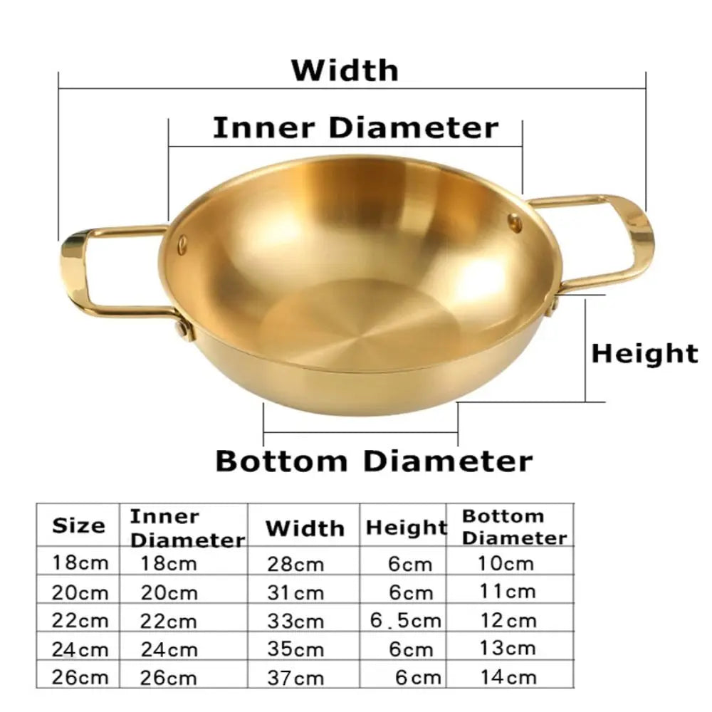 Kitchen Stainless Steel Seafood Rice Pot Home Cooking Paella Pan Picnic Snack Plates Cookware Saucepan Dry Pots with Handle