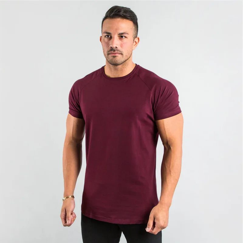 Fitness T-Shirt Men Bodybuilding Short Sleeve Sport Running T-shirt Men Sportswear Workout Shirts Male Men Gym Summer Tops Tee