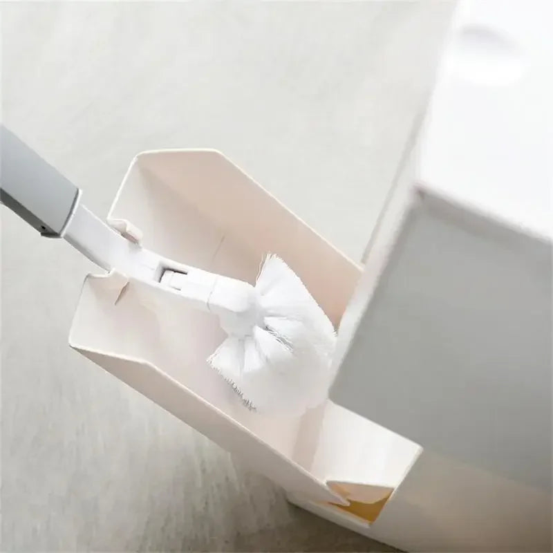 Bathroom Plastic Trash Can with Toilet Brush Waste Bin Narrow Dustbin Garbage Bucket Bathroom Kitchen Household Cleaning Tools