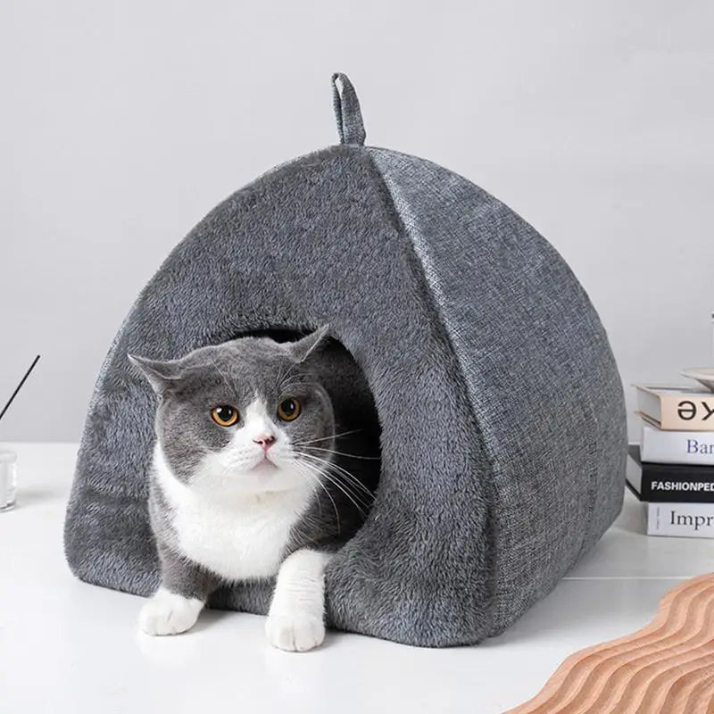 New Deep Sleep Comfort In Winter Cat Bed Thicken Cat Dog Cave Cat's House Products Pets Tent Cozy Cave Cat Beds Indoor For Dog