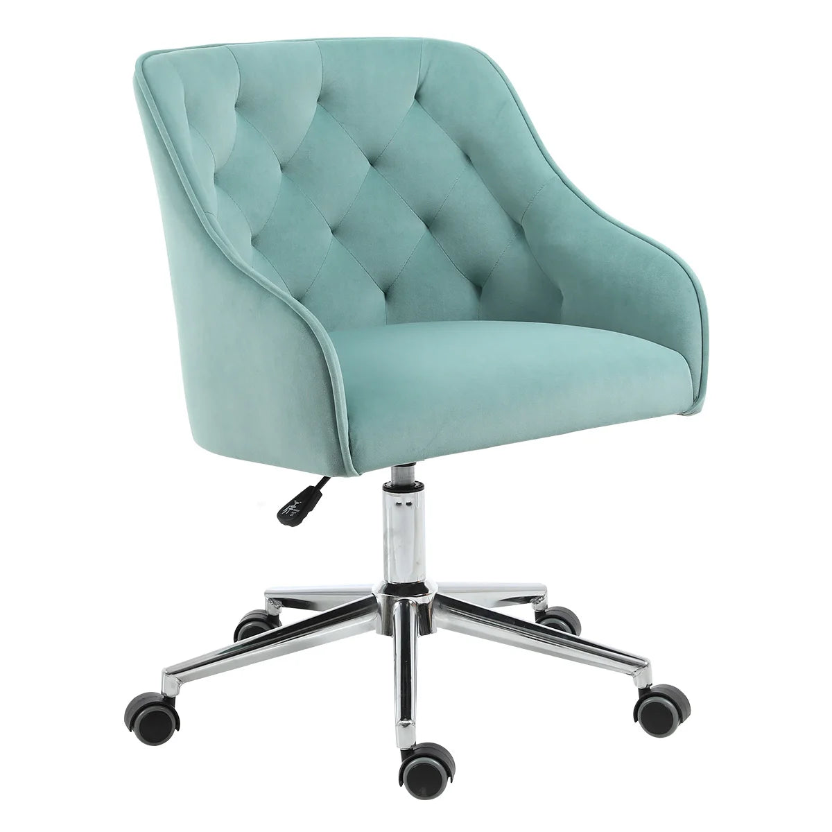 Vanity Chair With Wheels Back Metal Legs Sponge Material Height Adjustable Swivel Bedroom Living Room Make Up Manicure Chair