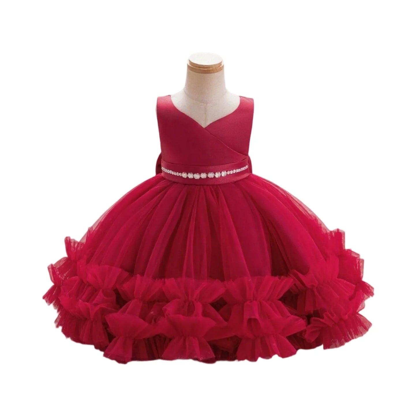 The New Girl Baby Clothes Birthday Party Baptize The Flower Girl Net Yarn 0-4 Years Old Princess Skirt Newborn Clot