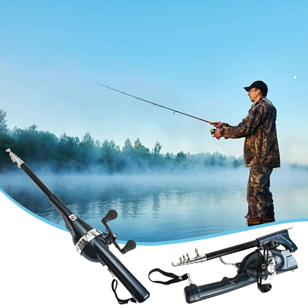 Portable Folding Fishing Rod Telescopic Fishing Pole with Reel Line Sea Pole Carbon Fiber for Outdoor Fishing Gifts for Men