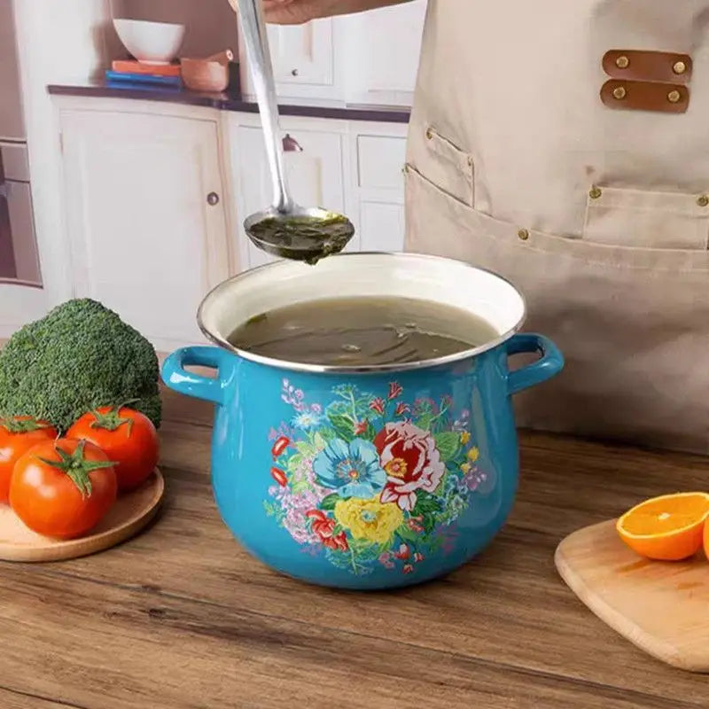 Enameled Pots and Pans  Stock Pot with Lid Household Kitchen Cookware Thickened Saucepan Soup Pot