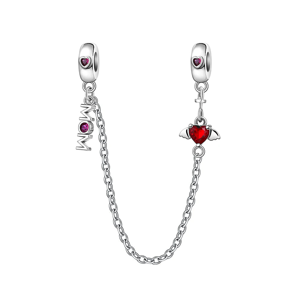 New 925 Silver Horseshoe Clover Star Cat Charm True eyes Pendant Safety Chain Bead Fit Original Bracelet Jewellery Gift dragon