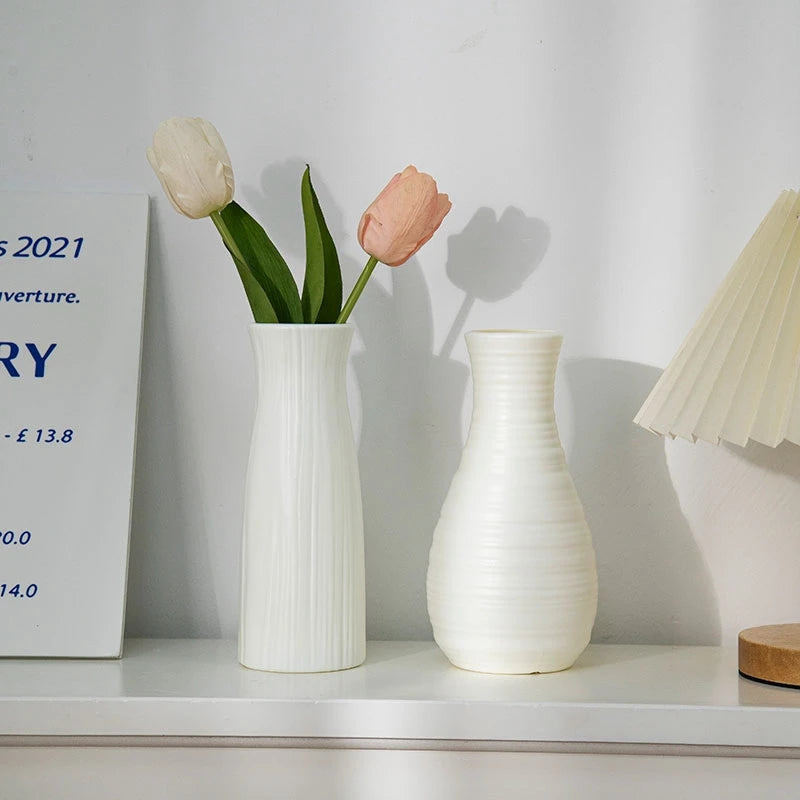 Nordic Irregular Dried Flower Vase Plastic Vases Decorative  Bottle Room Desktop Vases Flower Arrangement Container Ornament