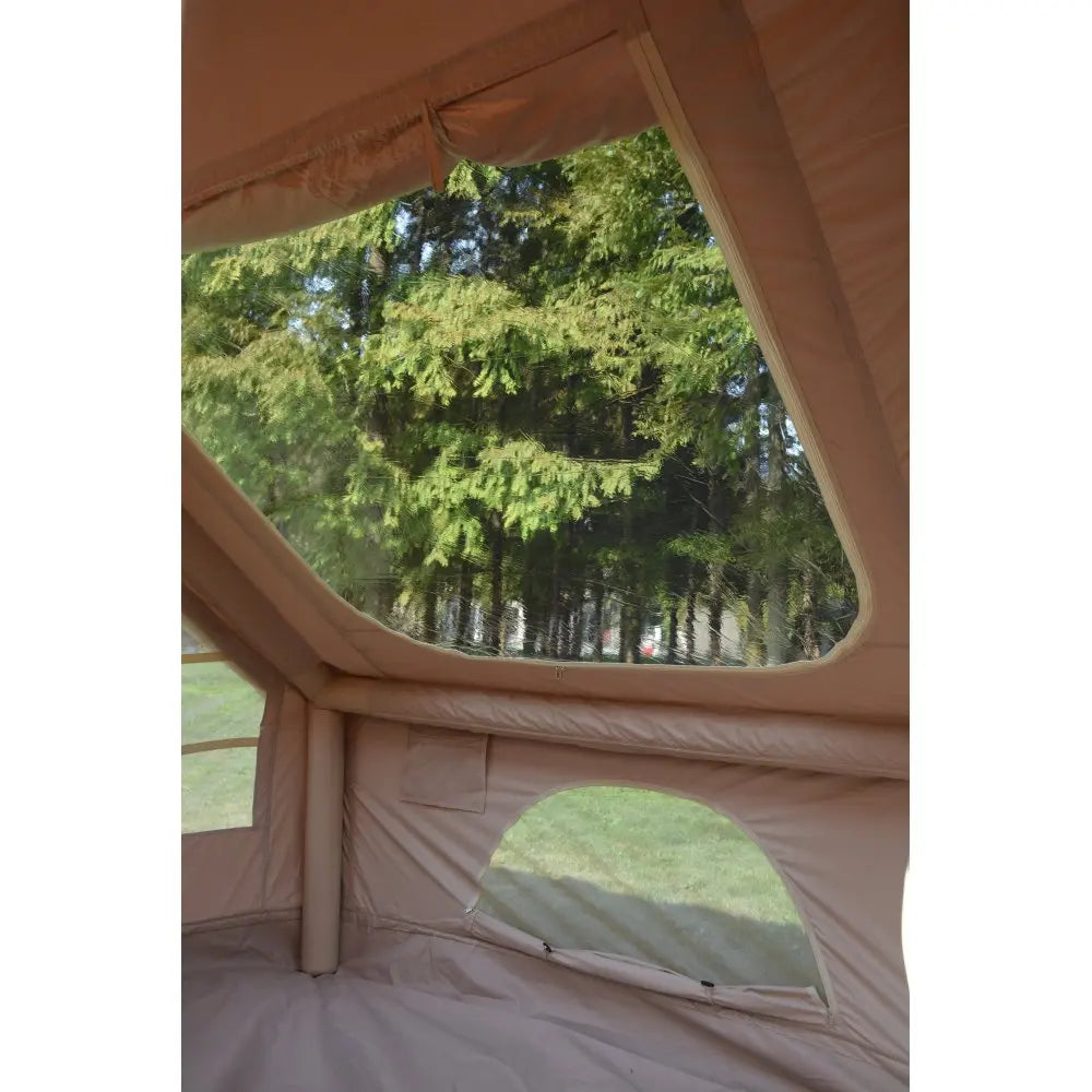5min Easy Setup Inflatable Camping Tent 300D Feel Cotton Fabric Hot Tents with Stove Jack Waterproof Windproof 4 Season Glamping