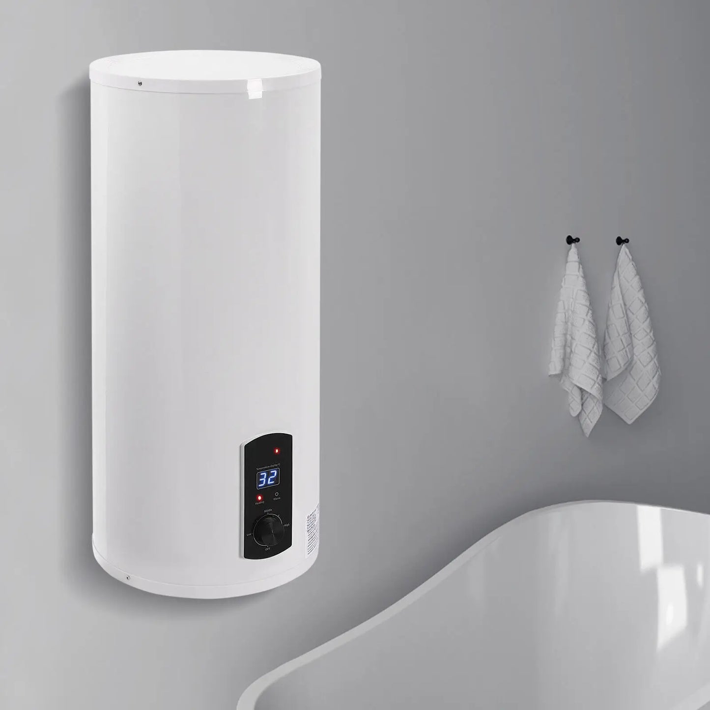 Electric Storage Hot Water Heater 60L Electric Boiler Instantaneous Water Heater Boiler Horizontal 220V 2000W 25-75 ° C