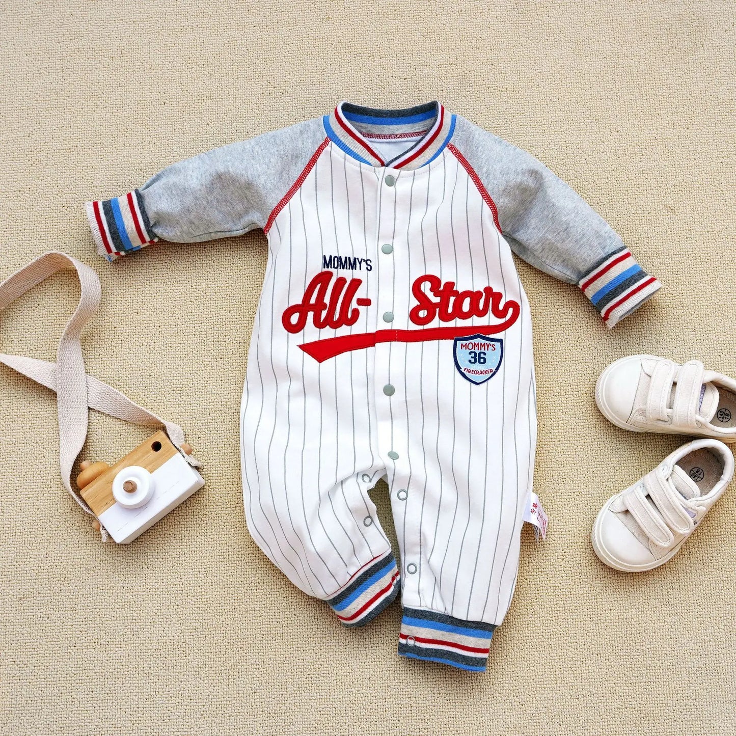 Baby clothes newborn coverall infants boys clothes baseball sport style cotton ropa de bebe spring toddler clothing boy